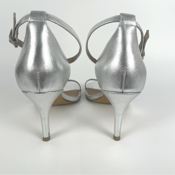 Halogen Silver Heels with Ankle Strap. Size 8 - Picture 6 of 8